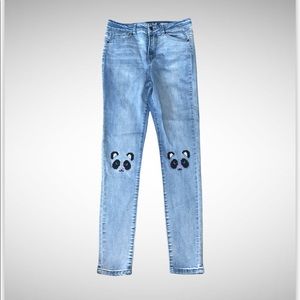 NWOT Girls’ 16 Embroidered Pandas 🐼 Knees Jeggins